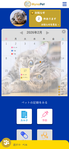 マイナペット画面1